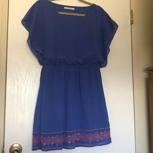 Flowy Blue Dolman Sleeve Dress